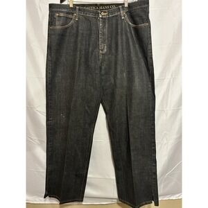 Nautica Jeans Co‎ Dark Wash Denim Jeans Mens 40x32 Straight Fit Distressed Y2K